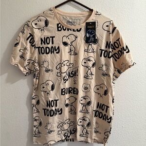 Snoopy ''Not today'' Cream medium shirt